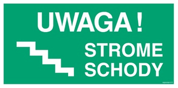 Znak uwaga strome schody prawostronne (AC025) Signproject