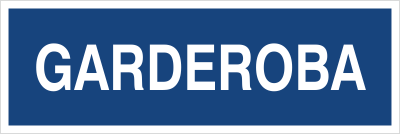 Znak garderoba na płycie PCV (801-93)