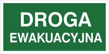 Znak droga ewakuacyjna na Płycie Świecącej (104-01)