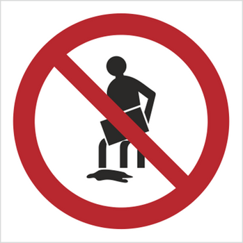 Znak Zakaz wylewania oleju, rozpuszczalników, substancji żrących itp. na Folii Samoprzylepnej (621)