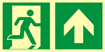 Znak kierunek do wyjścia ewakuacyjnego - w górę (prawostronny) (AE095) Signproject
