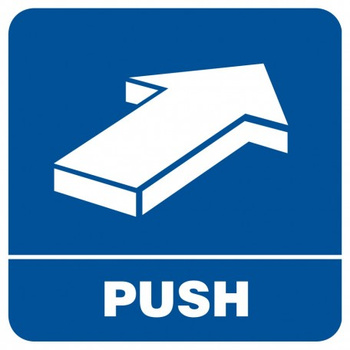 Znak Push na Folii Samoprzylepnej (RA123)
