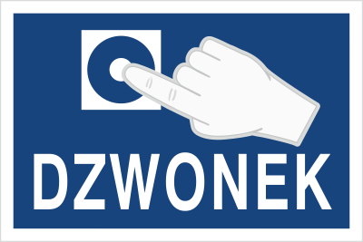 Znak dzwonek na płycie PCV (851-05)