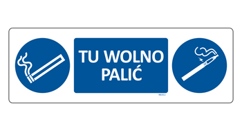 Znak Tu wolno palić na płycie PCV NE011
