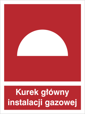 Znak kurek główny instalacji gazowej na Folii Samoprzylepnej (221)