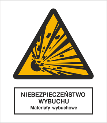 Znak niebezpieczeństwo wybuchu -  materiały wybuchowe (216)