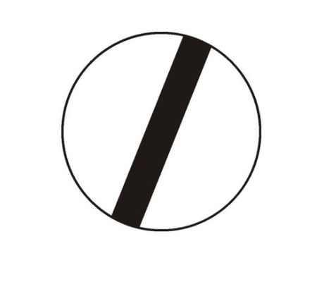 Znak zakazu METALOWY (B42) Koniec zakazów