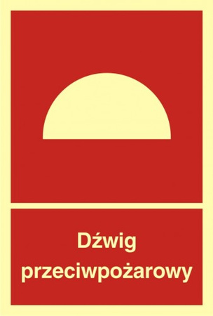 Znak dźwig przeciwpożarowy na płycie PCV (BB009)