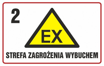 Znak Strefa zagrożenia wybuchem 2 na płycie PCV (NC004)