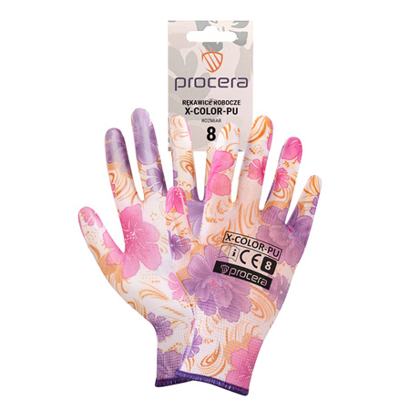 Rękawice ochronne powlekane PU X-COLOR-PU rozmiar. 8