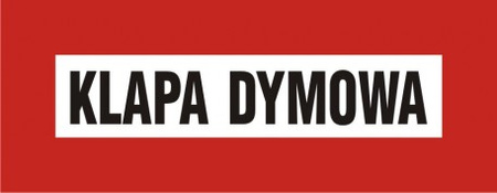 Znak klapa dymowa na płycie PCV (BC107)