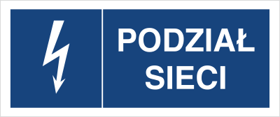 Znak Podział sieci na płycie PCV (530-11b)
