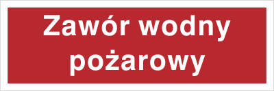 Znak zawór wodny pożarowy na płycie PCV (808-01)