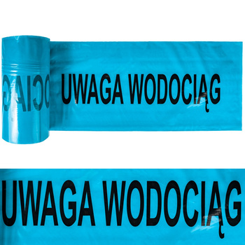 Taśma ostrzegawcza UWAGA WODOCIĄG 200mm/100m