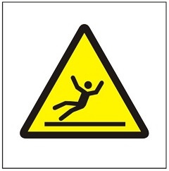 Znak Ostrzeżenie przed śliską powierzchnią na płycie PCV (335)