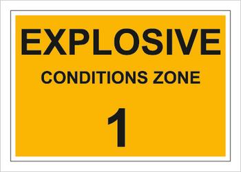 Znak explosive conditions zone 1 na płycie PCV (829-01)