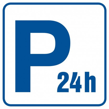 Znak parking płatny-czynny całą dobę (RA075)