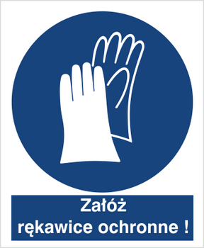 Znak nakaz stosowania ochrony rąk na Folii Samoprzylepnej (407)