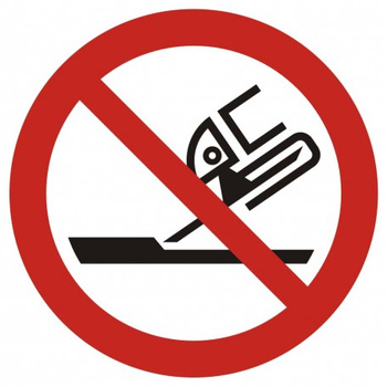 Znak Zakaz używania szlifierki na płycie PCV (GAP032)