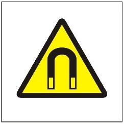 Znak ostrzeżenie przed silnym polem magnetycznym na płycie PCV (315)