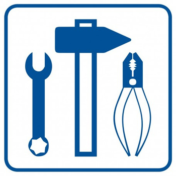 Znak Dbaj o porządek na stanowisku pracy na płycie PCV (RA104)