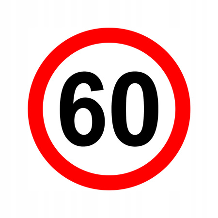Nalepka limit prędkości 60 km/h