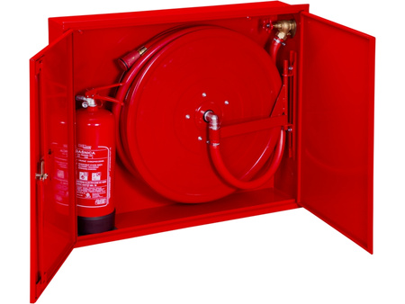 Hydrant wewnętrzny wnękowy smukły DN25 z miejscem na gaśnicę obok - BOXMET