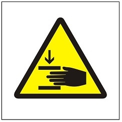 Znak ostrzeżenie przed zgnieceniem dłoni na płycie PCV (327)