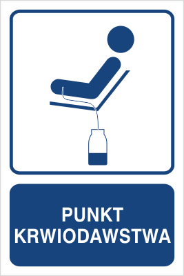Znak punkt krwiodawstwa na płycie PCV (823-145)