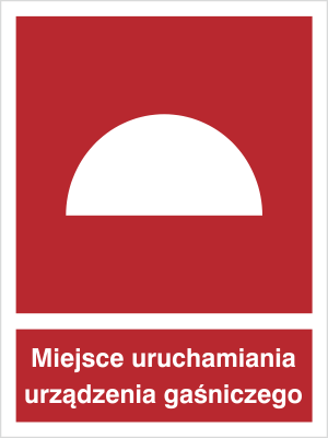 Znak miejsce uruchamiania urządzenia gaśniczego na Folii Świecącej (228)