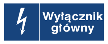 Znak Wyłącznik główny na płycie PCV (530-01b)