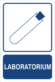Znak laboratorium na płycie PCV (823-149)