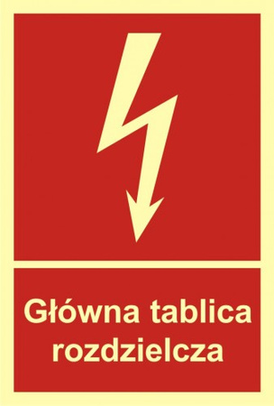 Znak główna tablica rozdzielcza na Folii Samoprzylepnej (BC010)