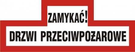 Znak zamykać! drzwi przeciwpożarowe (BC100)