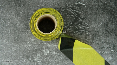Taśma ostrzegawcza jednostronna żółto czarna 80mm/200m