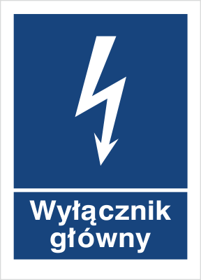 Znak główny wyłącznik na Folii Samoprzylepnej (530-01)