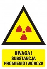 Znak ostrzeżenie przed substancjami promieniotwórczymi na Folii Samoprzylepnej (JA 013)