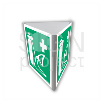 Znak AE828 Respirator tlenowy świecący (3D dościenny)