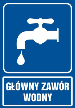 Znak Główny zawór wodny (PA006)