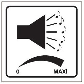 Znak regulacja głośnika na Folii Samoprzylepnej (702-88)