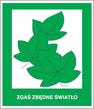 Znak zgaś zbędne światło na Folii Świecącej (857-20)
