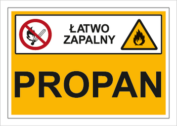 Znak propan (łatwo zapalny) na płycie PCV (870-03)