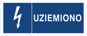 Znak Uziemiono na Folii Samoprzylepnej (530-06b)