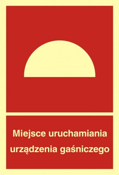 Znak miejsce uruchamiania urządzenia gaśniczego na płycie PCV (BB003)