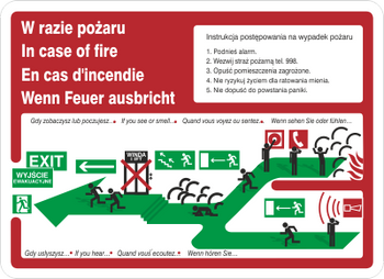 Znak Instrukcja piktograficzna schodami w górę w lewo (222 XK-60)