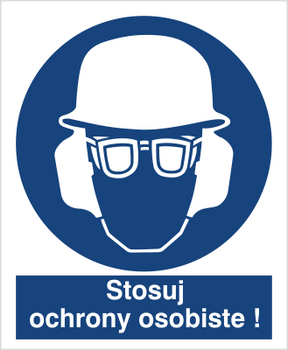 Znak stosuj ochrony osobiste na Folii Samoprzylepnej (420)