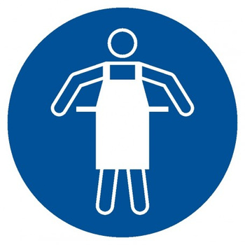 Znak nakaz stosowania fartucha ochronnego na Folii Samoprzylepnej (GJM026)