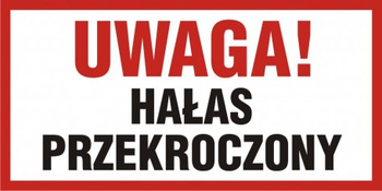 Znak Uwaga! Hałas przekroczony (PB106)