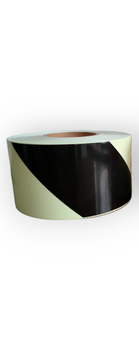 Taśma samoprzylepna ostrzegawcza świecąca czarna 100mm/5m