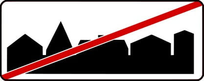 Znak informacyjny METALOWY Wyjazd z obszaru zabudowanego (D43)